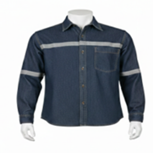 CAMISA DE JEAN DE TRABAJO INDUSTRIAL CON CINTA REFELECTIVA